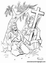 Jesus Coloring Gethsemane Garden Praying Handout Below Please Print Click sketch template
