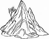 Coloring Lonely Mountain Tree Naked Categories sketch template