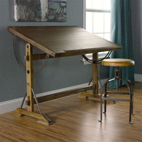 wood braylen adjustable height work table architect table architects desk design