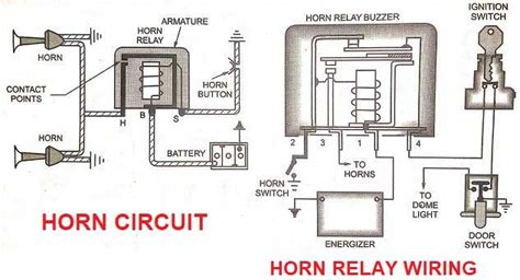 horn circuit  horn relay function  horn relay  circuit vehicle tech
