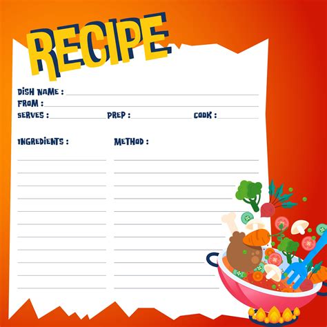 printable recipe pages templates