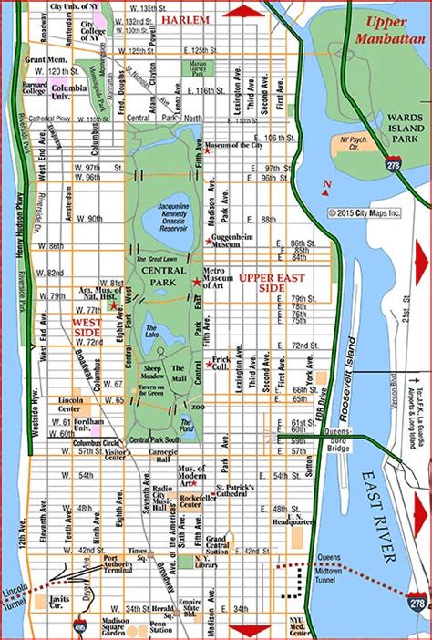 Map Of Upper Manhattan Manhattan Map