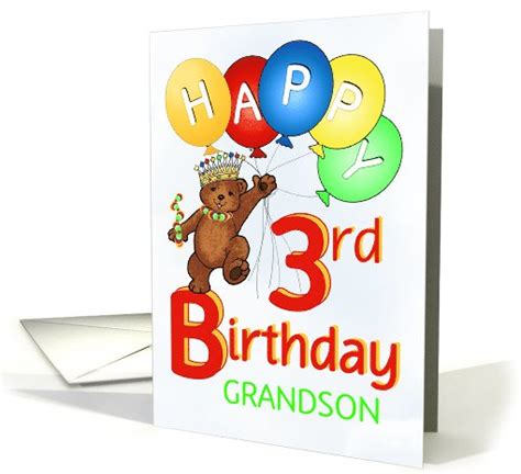 happy  birthday royal teddy bear  grandson card