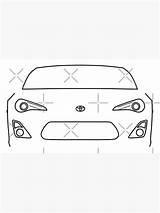 Toyota Outline Gt86 Redbubble Features Graphic sketch template
