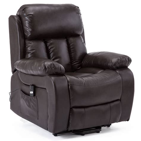 chester electric rise leather recliner power armchair heated massage