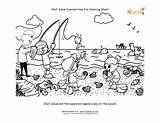 Coloring Beach Summer Fun Solus Chef Sheet Summertime Printables Children Axl Rose Kids Pages Printable sketch template