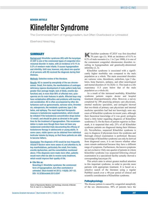 Klinefelter Syndrome 17 05 2013