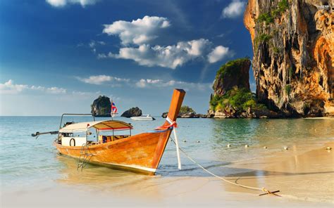 download railay beach thailand wallpaper hd desktop 15pa1 boats