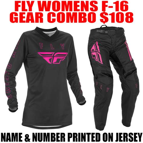 fly racing  womens gear combo pink black pro style mx