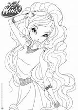 Winx Coloring Pages Aisha Casual Stampa Outfit Colora Club Las Imagenes sketch template