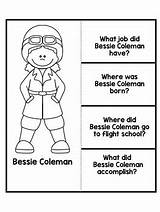Bessie Coleman Coloring History Month Template sketch template