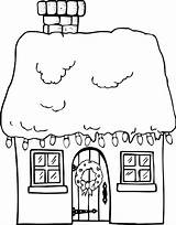 Coloring Pages House Houses Kids Under Christmas Homes Color sketch template