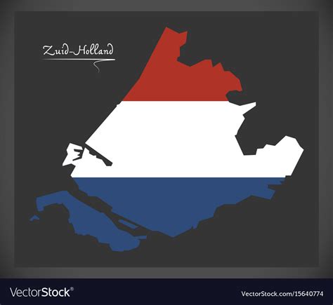 zuid holland netherlands map royalty  vector image