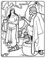 Isaac Rebekah Abraham Alma Eliezer Wives Thediligentwoman Solomon Activities Muerte Servant Kleurplaten Bijbelse Divyajanani sketch template