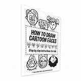 Cartoon Draw Faces Kids Printable Workbook Artist sketch template
