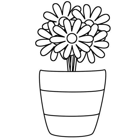 vase  flowers coloring page coloring home