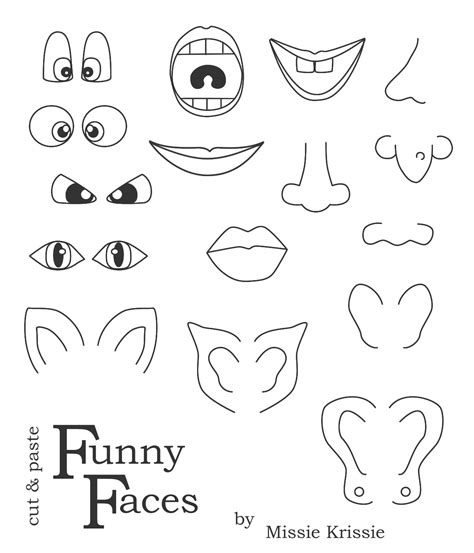 face parts coloring pages