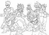 Trunks Dbz Goku Goten Saiyan Coloringhome Realizados Saiyans Guerreros sketch template