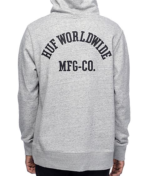 huf worldwide grey hoodie  zumiez pdp