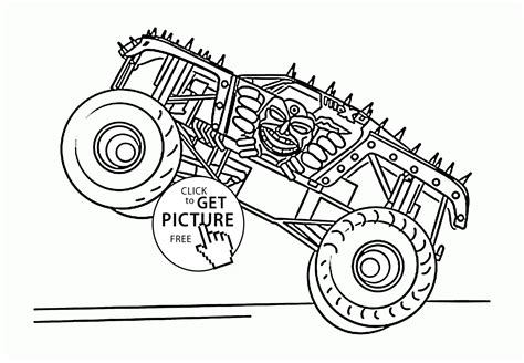 monster truck max  coloring page  kids transportation coloring