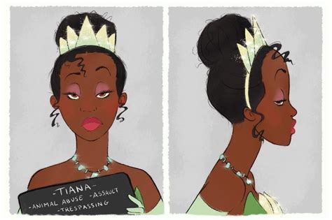 Tiana These Disney Princess Mugshot Drawings Are Pretty Dark