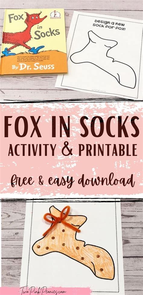 fox  socks activity  printable dr seuss preschool literacy