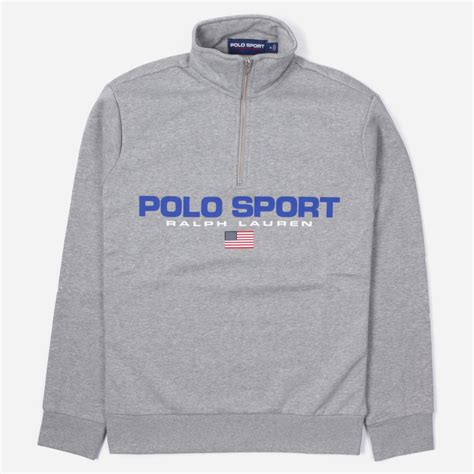 polo ralph lauren polo sport  zip sweatshirt  grey gray  men lyst