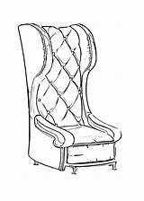 Coloring Armchair Pages Fauteuil Chair Coloriage sketch template