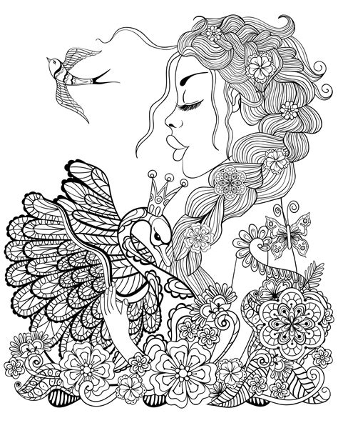 printable hard fairy coloring pages