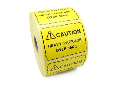 caution heavy package  kg bright yellow shipping labels stickers bright warning labels