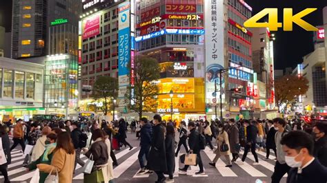 🇯🇵 Night Sunday Walk In Shibuya Winter 2021 Tokyo Japan【4k 60fps