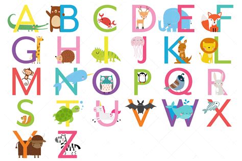 animal alphabet clipartuppercase letter graphic  clipartisan creative fabrica