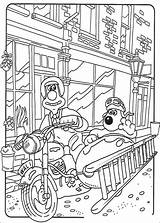 Wallace Gromit Pages Coloring Printable Ride Bike Worksheets sketch template