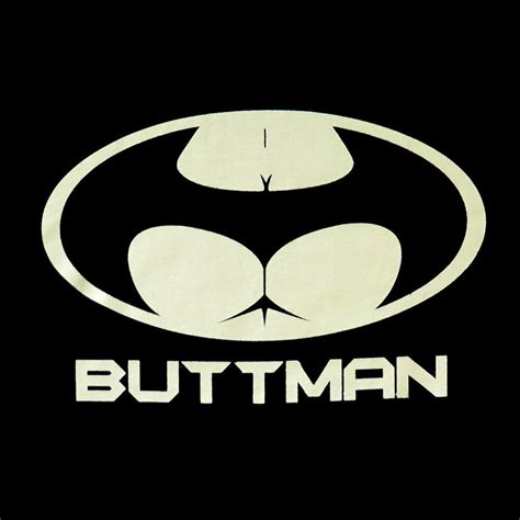 Buttman Batman Logo Butt Humor Funny Sex Mens Black Cotton