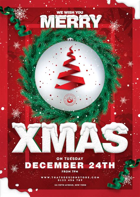 christmas eve flyer template  psd posters design  photoshop