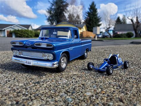 Gallery Pictures Amt 1960 Chevy Custom Fleetside Pickup With Go Kart