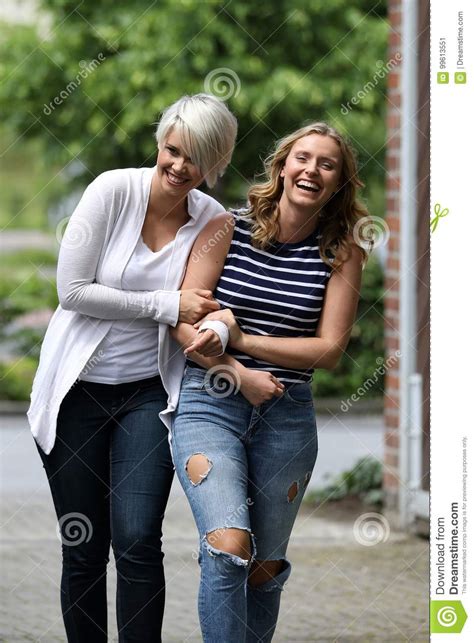 Two Beautiful Blonde Women Having Fun Stock Image Image Of Nature