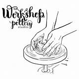 Poterie Wheel Potters Affiche Pottery Sketch Coloring sketch template