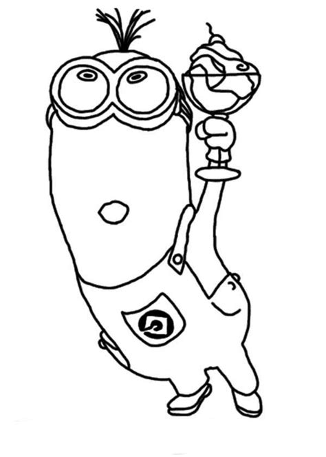 kevin minion coloring page kevin  minion drawing  getdrawings