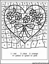 Color Valentines Coloring Pages Number Code Popular sketch template