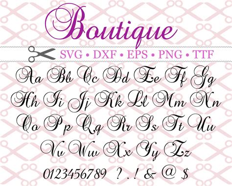 boutique font fancy script wedding font svg dxf eps png ttf