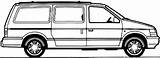Chrysler Voyager Grand Minivan Blueprints 1992 Car Templates sketch template