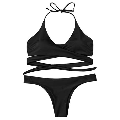 playful bikini 2018 bandage bikinis set push up swimwear women swimsuit