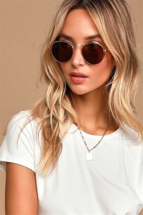 brown and gold sunglasses side shield sunglasses wire sunnies lulus