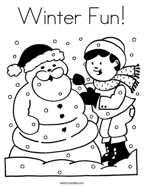 winter fun coloring page twisty noodle