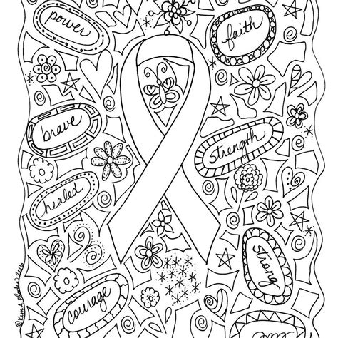 breast cancer ribbon coloring page