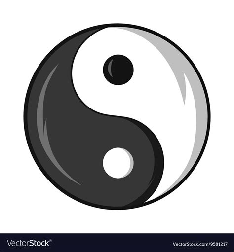 yin   symbol icon cartoon style royalty  vector
