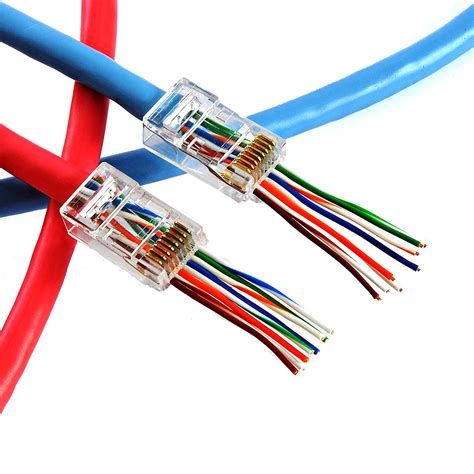 max    pcs rj pc cat cate connector plug modular  network cable lan poe