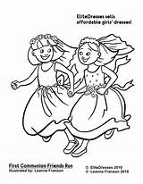 Coloring Pages Friend Girls Girl Flower Communion Printable First Print Color Dresses Guadalupe Dress Virgen Getcolorings Kids Fresh Drawing Getdrawings sketch template