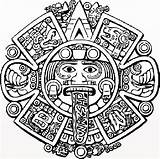Aztec Calendar Clipart Webstockreview Coloring sketch template